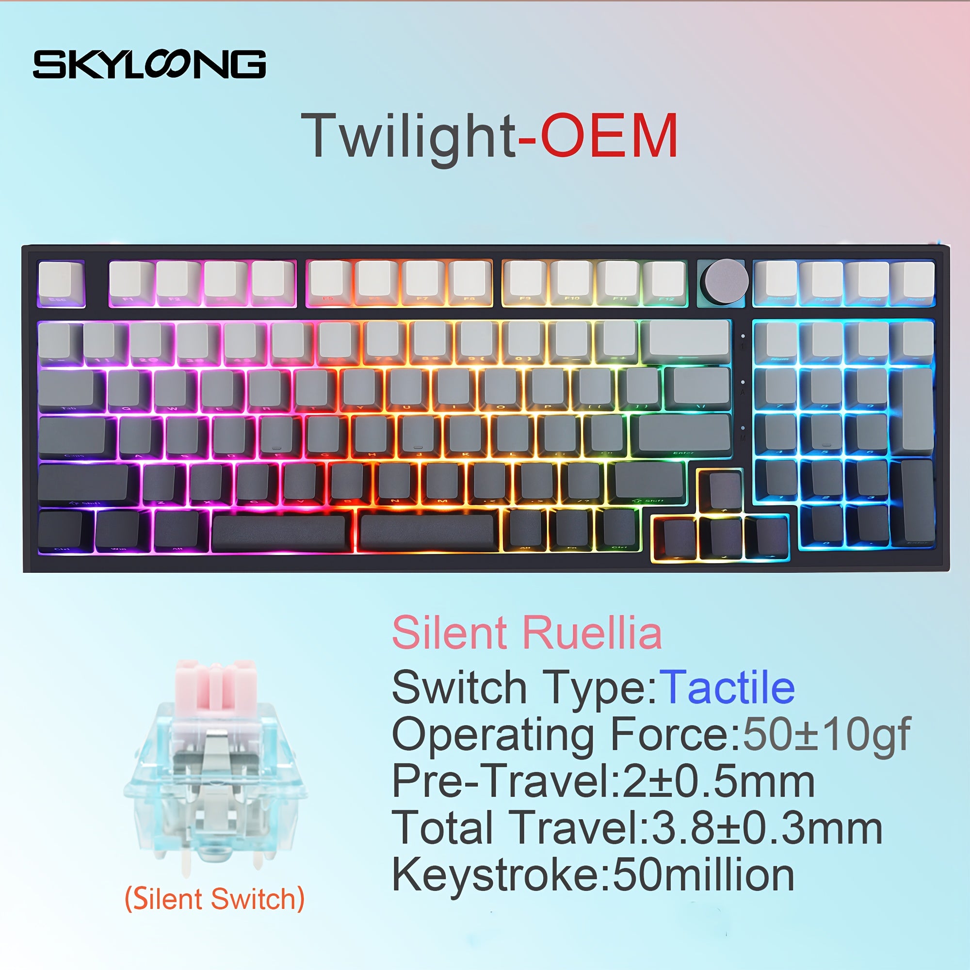 GK980 QMK\u002FVIA Wired Gaming Keyboard with 95% Layout, Silent Switches