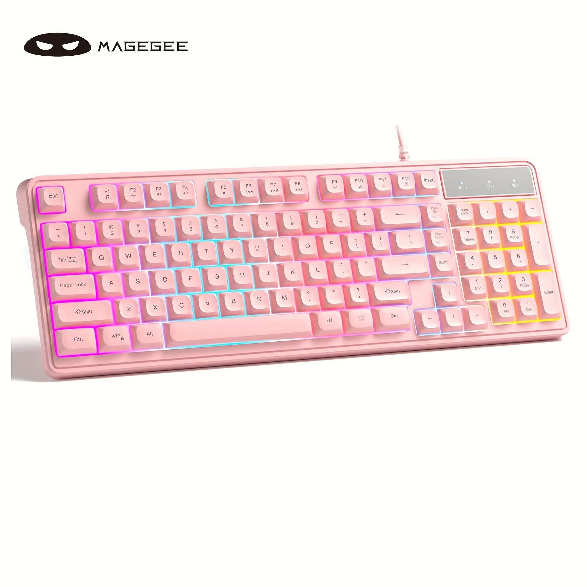 MageGee GK980 Pro 96% RGB Gaming Keyboard - 98-Key Compact Design, Rainbow Backlit