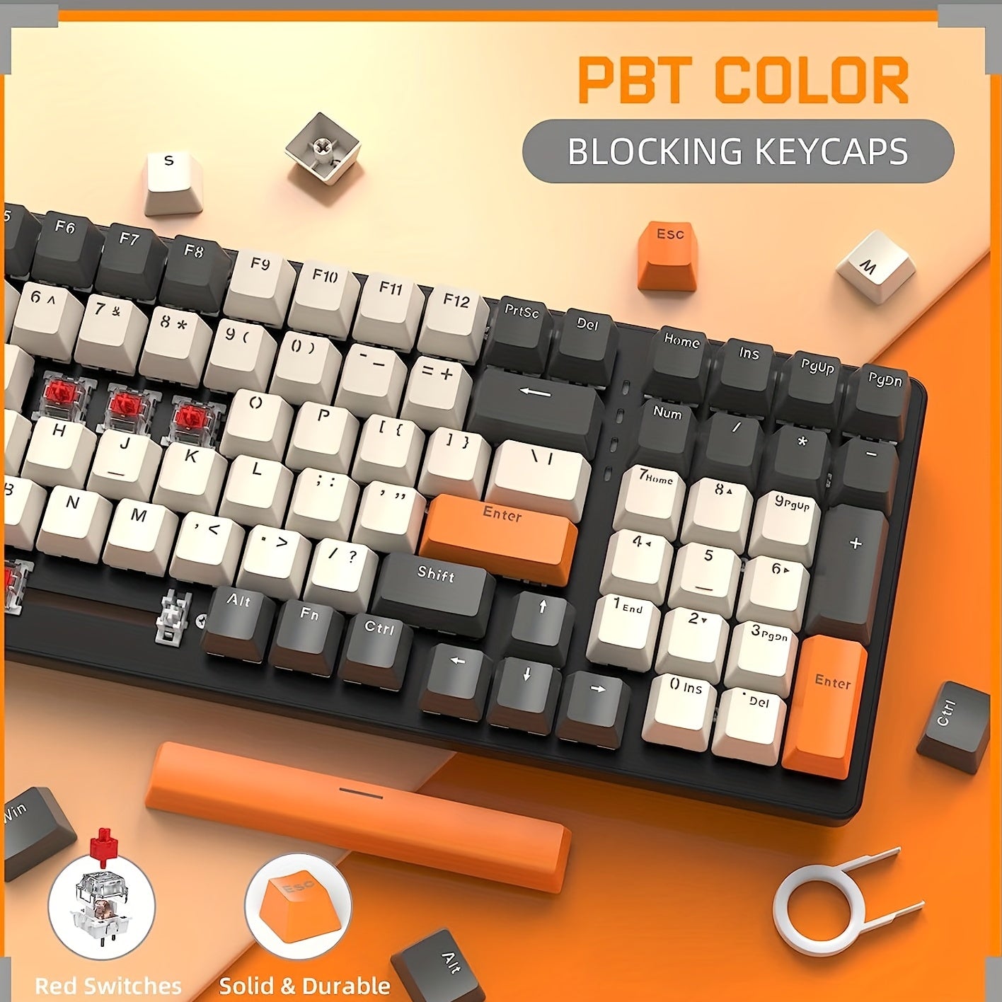 Gaming Keyboard RGB Blacklit K3 PRO Mechanical Gaming Keyboard | 100 Key With Number Pad