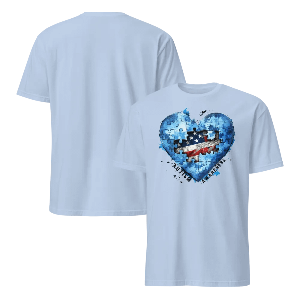 Autism Heart Puzzle American Flag