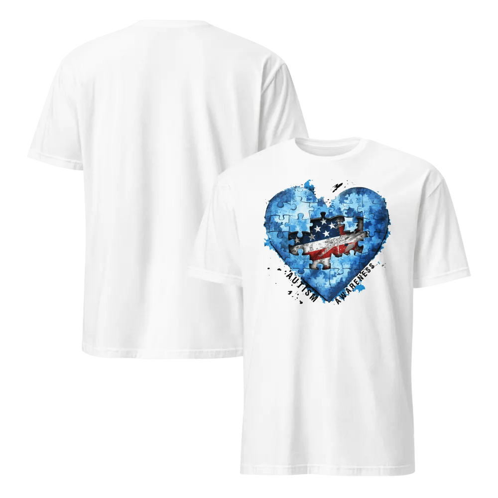 Autism Heart Puzzle American Flag